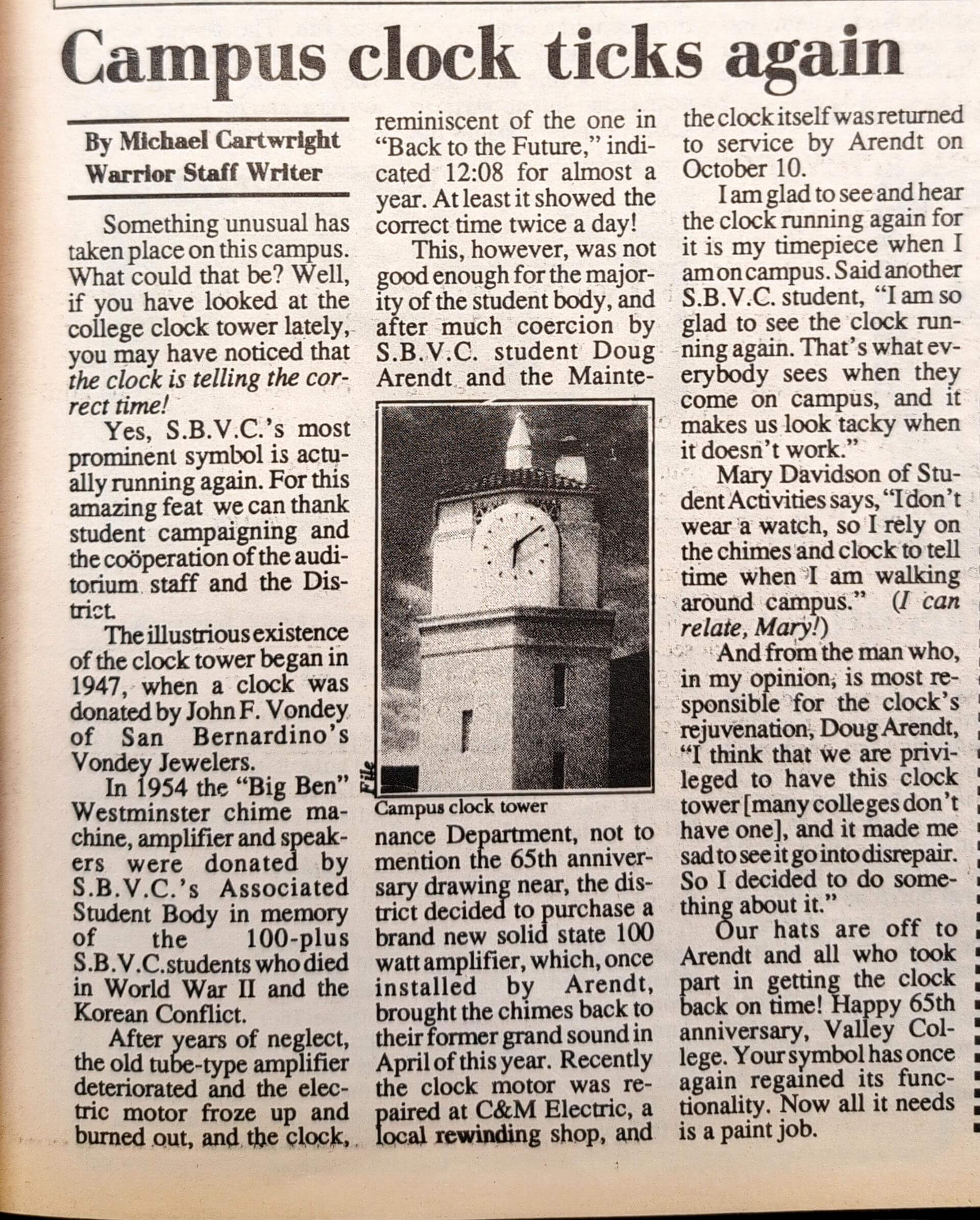 Image One for SBVC Clock Tower Fixed