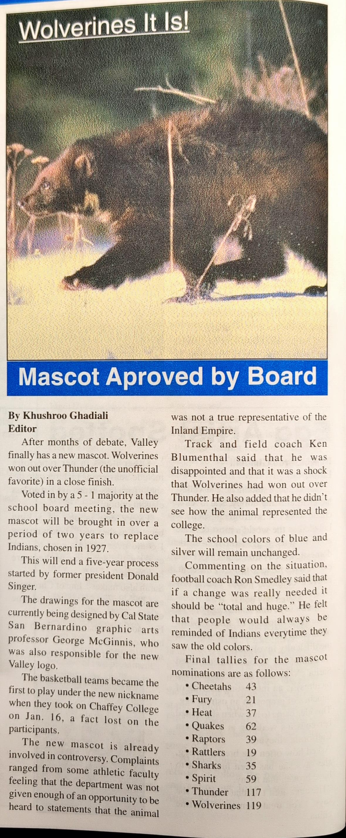 Image Two for The College Changes Its Mascot to the Wolverine
