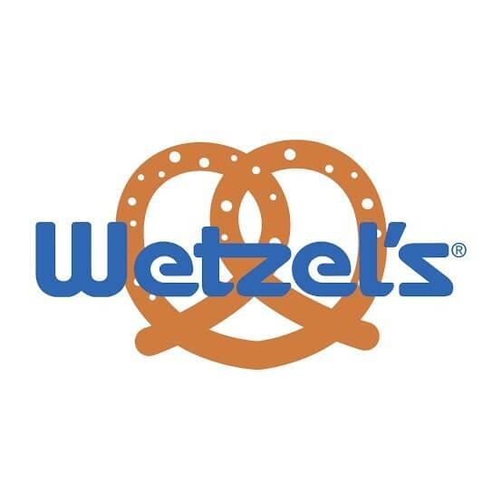 A photo of the Wetzel's Pretzels logo