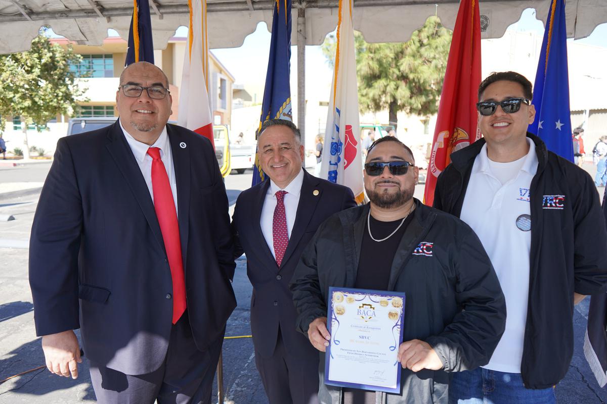 A group photo with the VRC, SBVC President and Joe Baca, Jr.