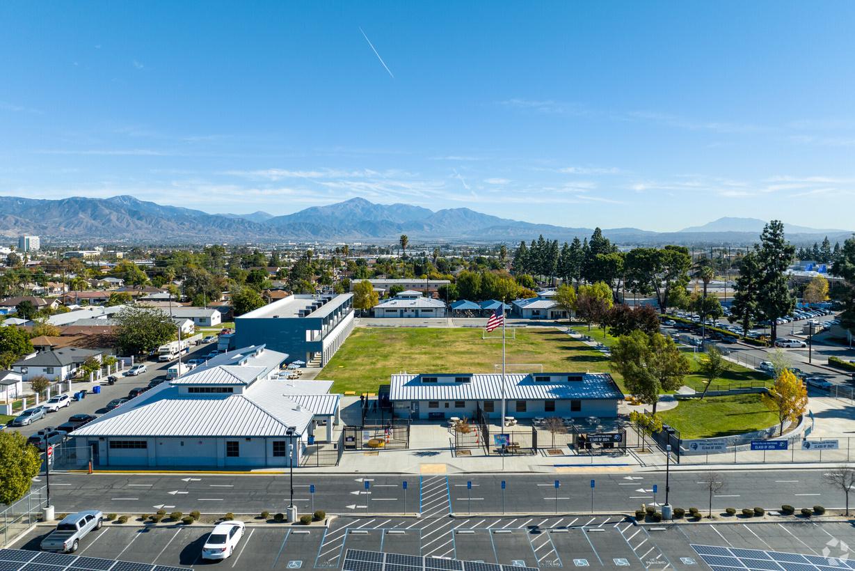 An ariel shot of Middle College High School