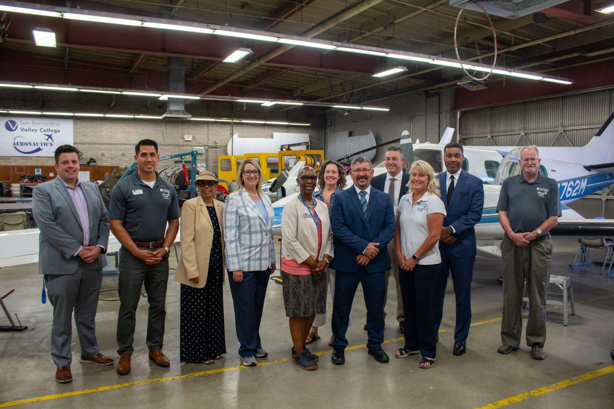 Group photo of faculty in Aeronautics building